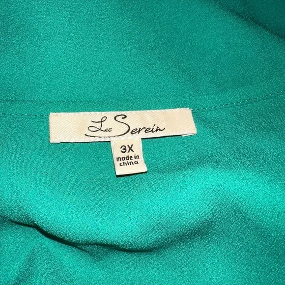 Elegant Green Ruffle Sleeve Blouse - Picture 4 of 6